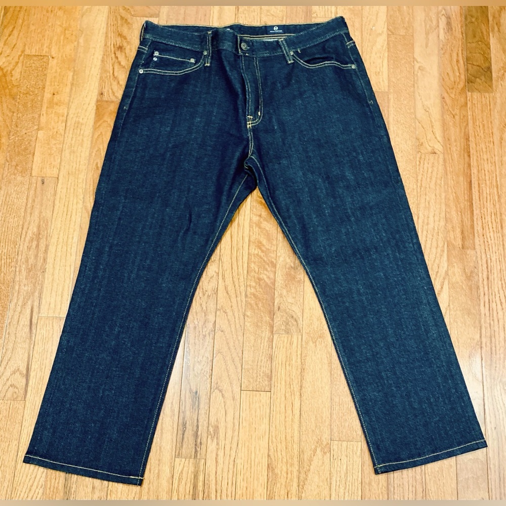 AG Adriano Goldschmied Jeans Mens 36 х 32 Blue Slim Straight Leg - Picture 3 of 17